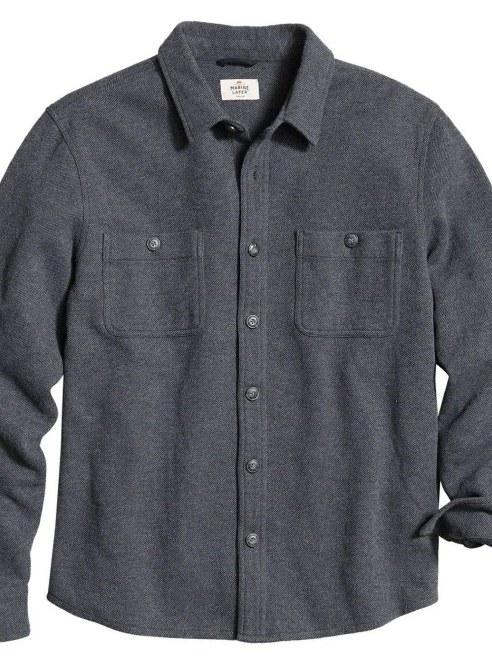 Marine Layer Pacifica Stretch Twill Overshirt - gray - larger